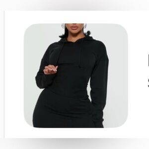Fashion Nova Black Hoodie Dress